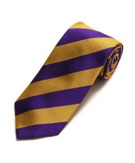 Gold & Purple School College Stripe Tie Clothing