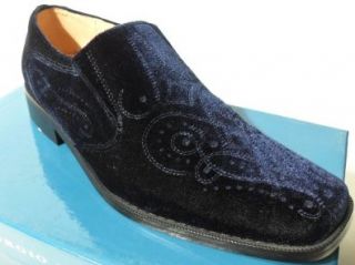 GIORGIO BRUTINI NAVY VELVET FABRIC SLIP ON DRESS/CASUAL SHOE Shoes