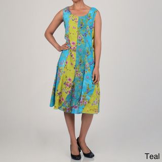 La Cera Womens Sleeveless Bananna Peel Dress