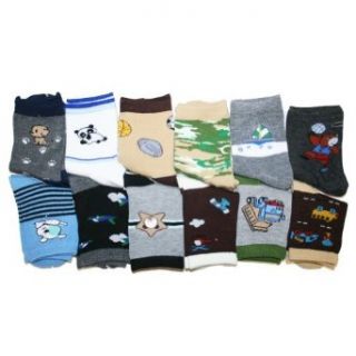 Kids Assorted Designs Crew Socks, 12 Pairs Per Pack