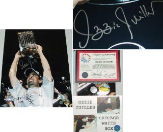 Ozzie Guillen Signed White Sox World Series Trophy 16x20