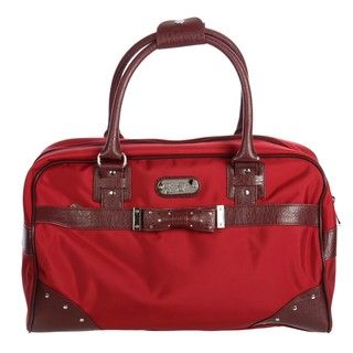 Jessica Simpson Red Embellished Bow tie Carry On Tote