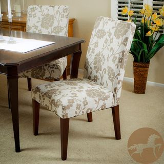 Christopher Knight Home Tan Floral Print Dining Chairs (Set of 2