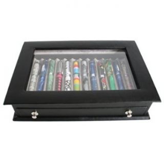 Royce Leather 12 Pen Display Case   Black Clothing