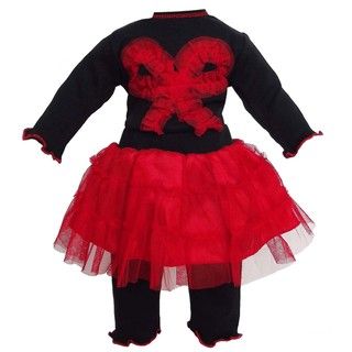 AnnLoren 2 piece Black/ Red Tutu Doll Outfit