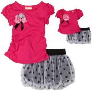 Dollie & Me Girls 2 6x Short Sleeve Tee With Bubble
