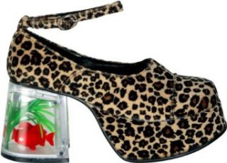  Adult Cheetah Fish Tank Platform Shoes (Sz Small) Clothing