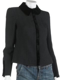 Armani Womens Wool Jacket, Black, Size 42 Clothing