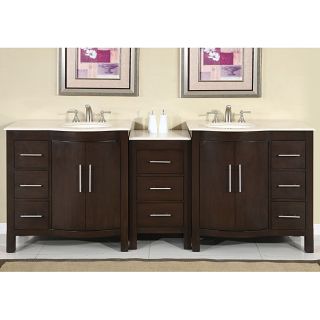 Double Sink Cabinet Bathroom Vanity Lavatory (89 inch)
