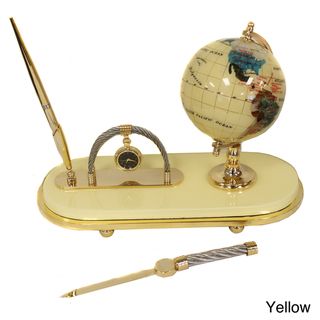 Casa Cortes Executive Handcrafted Gemstone Globe Desk Pen Set (Gift