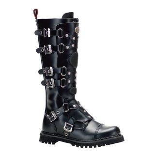 com MENS BOOTS Gothic Style Calf Boots Zipper Buckles Hardware Shoes