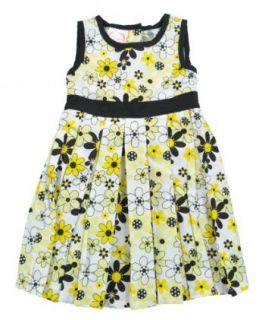 Sugah & Honey Girls Floral White Black & Yellow Dress (6X
