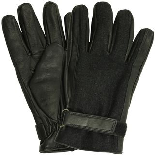 Isotoner Mens Leather Insulated Lined Winter Gloves