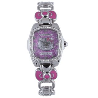 Hello Kitty Kids Pink Dial Gemstone Stainless Steel Watch