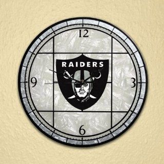 Oakland Raiders 12in Glass Wall Clock