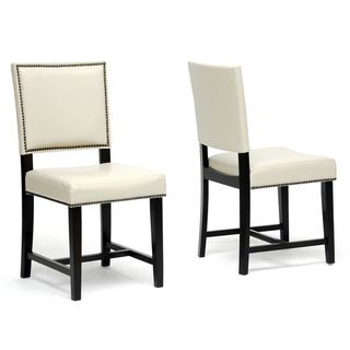 Nottingham Cream Faux Leather Modern Dining Chairs (Set of 2