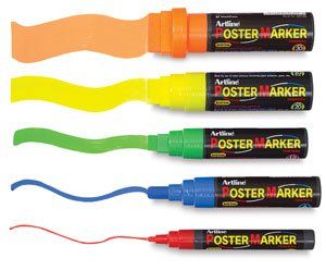 Artline Poster Markers   Fluorescent Yellow, 20 mm Office