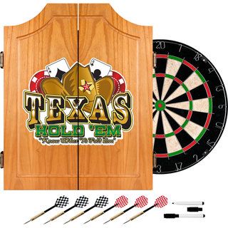 Texas Hold em Dart Cabinet Set w/ Darts and Board