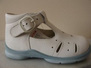  shoes, White leather sandals with light blue sole, 23 M EU Shoes