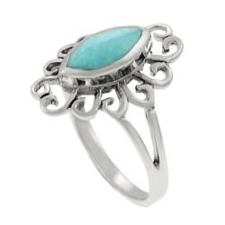 Tressa Sterling Silver Marquise cut Turquoise Ring