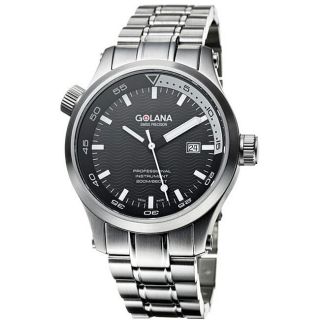 Golana Swiss Mens Aqua Pro 100 Stainless Steel Watch