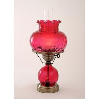 With Rhombus Optic Cranberry Glass Lamp Today $101.99