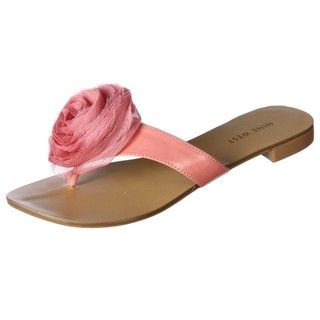 Nine West Womens Romantic Light Pink Thong Sandals