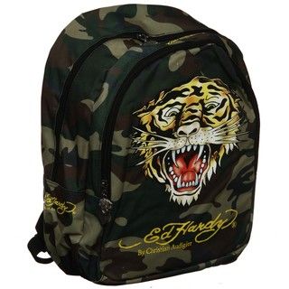 Ed Hardy Green Camo Tiger Misha 16 inch Backpack
