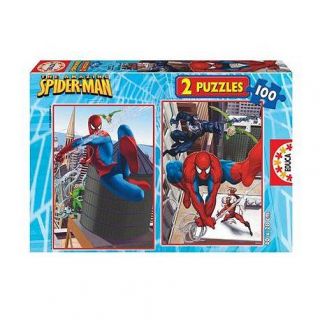Puzzle 2 x 100 pièces   Spiderman  Le grand saut   Achat / Vente