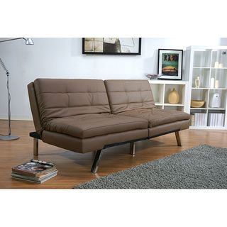 Memphis Taupe Double Cushion Futon Sofa Bed