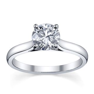 Platinum 1/2ct TDW Diamond Solitaire Engagement Ring (H I, SI1 SI2