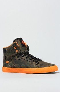 com SUPRA The Vaider Sneaker in Camouflage and Orange,8,Orange Shoes