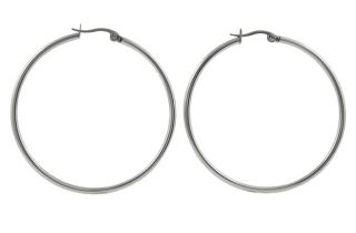 Stainless Steel 45 mm Hoop Earrings