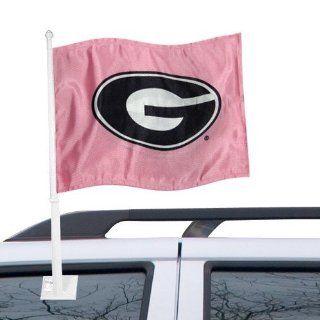 NCAA Georgia Bulldogs Pink Mascot Car Flag Sports