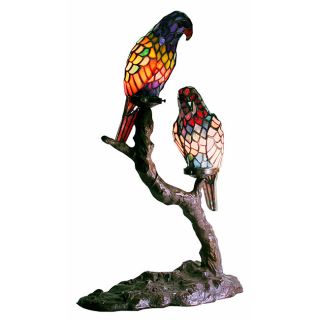 Tiffany style Exotic Birds Accent Lamp