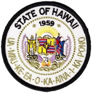 Hawaii   3 Round State Seal Patch Clothing