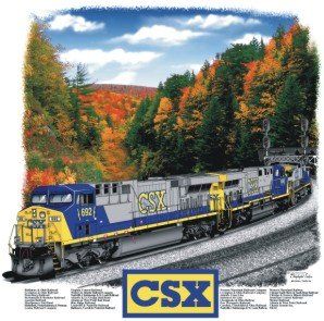 CSX AC6000 Railroad Train T Shirt Tee Shirt Clothing