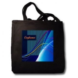 Conference Abstract Curves and Lines   Black Tote Bag 14w