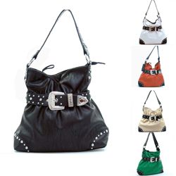 Dasein Womens Belted Rhinestone Embellished Hobo Bag Today $49.99