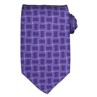 Versace Mens Silk Purple Patterned Tie