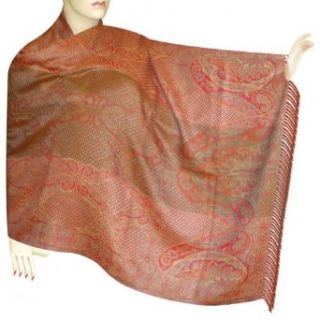 Jamawar Mix Silk Wool Scarf In Paisley Design Gift For Mom