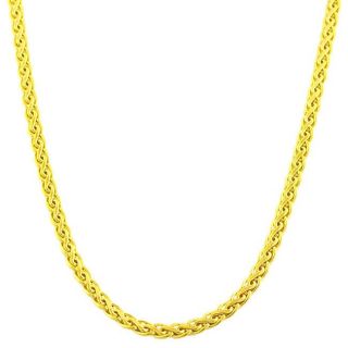 Fremada 10k Yellow Gold 18 inch Flat Wheat Chain Necklace (3 mm