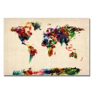 Michael Tompsett Abstract Painting World Map Canvas Art