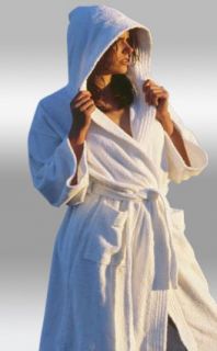 Terry Hooded Bathrobe. 100% Cotton, Full Length 52 inches Clothing