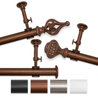 Elegant Touch 144 to 240 inch Adjustable Curtain Rod Set