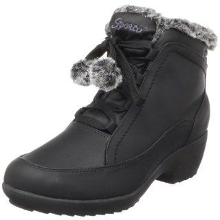  Sporto Womens Lucy Faux Fur Ankle Boot,Black,6 M US Shoes