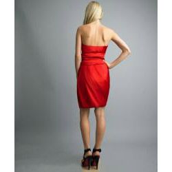Issue New York Womens Sienna Pleated Bubble Hem Strapless Dress