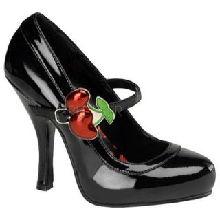 Womens Pin Up Cutiepie 10 Black Patent Leather Today $56.95