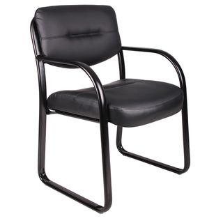 Boss Black Bonded Leather Reception Chair