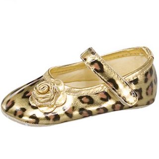 Baby Girl Gold Leopard Ballet Flat Crib Shoes